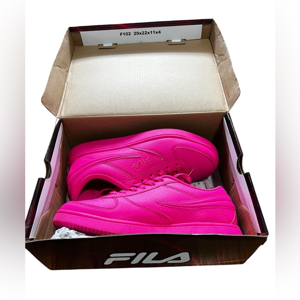 Hot pink FILA sneakers